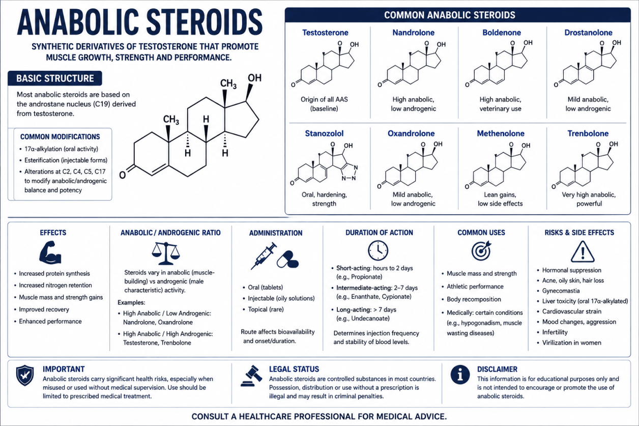 Strukturformel von anabole Steroide auf weißem Hintergrund