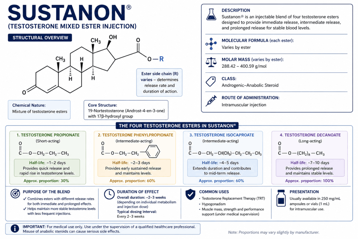 Sustanon en testosteron – Informatie over werking, toepassing en risico's