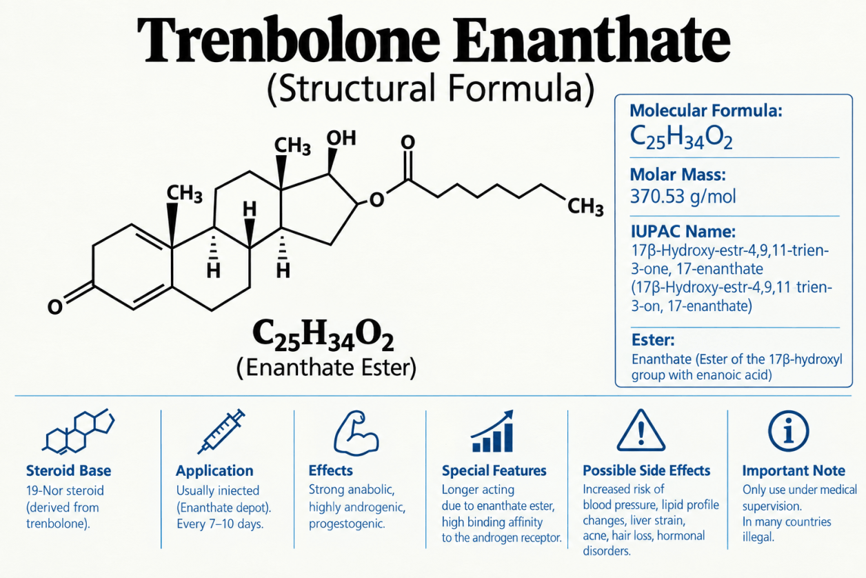 Trenbolon Enanthaat – Informatie over werking, eigenschappen en risico's